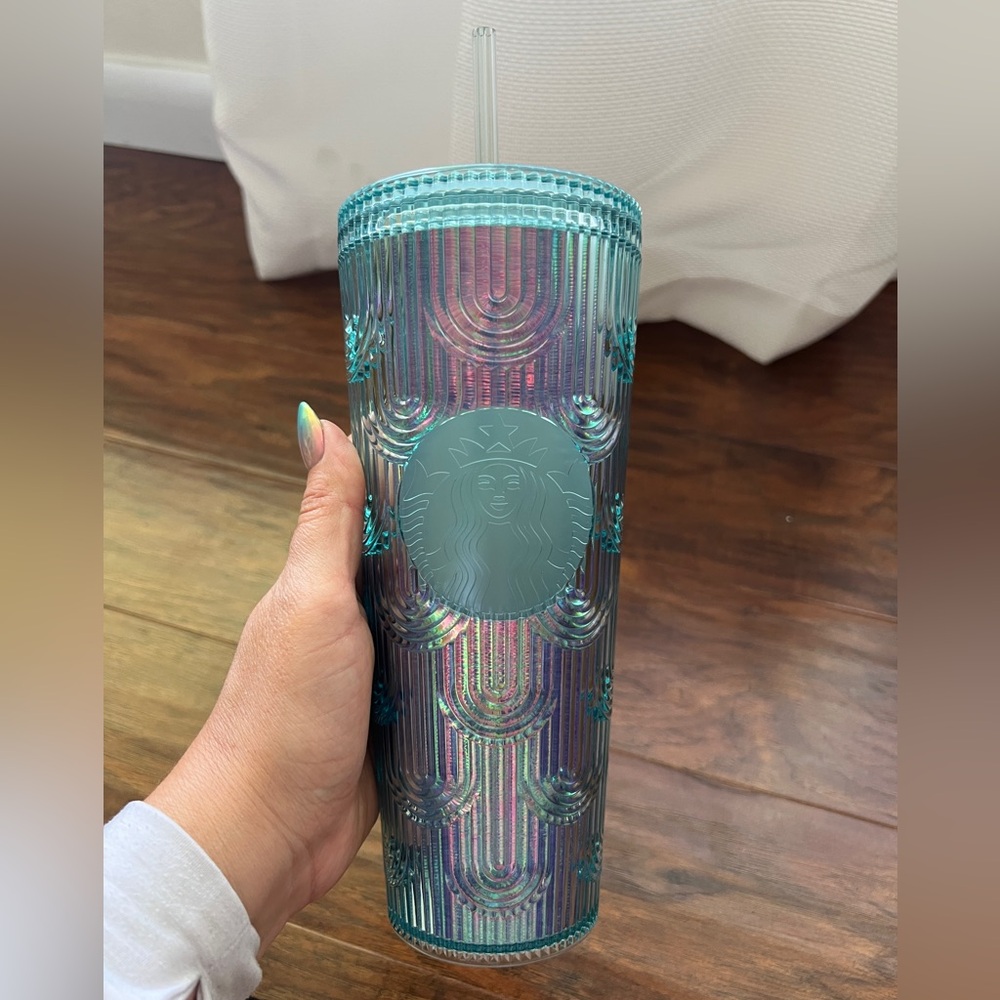 Clear metallic chameleon design large Starbucks cup
